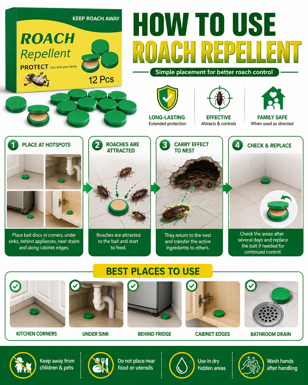 Cockroach Killer Gel 12 Pcs (BOGO)