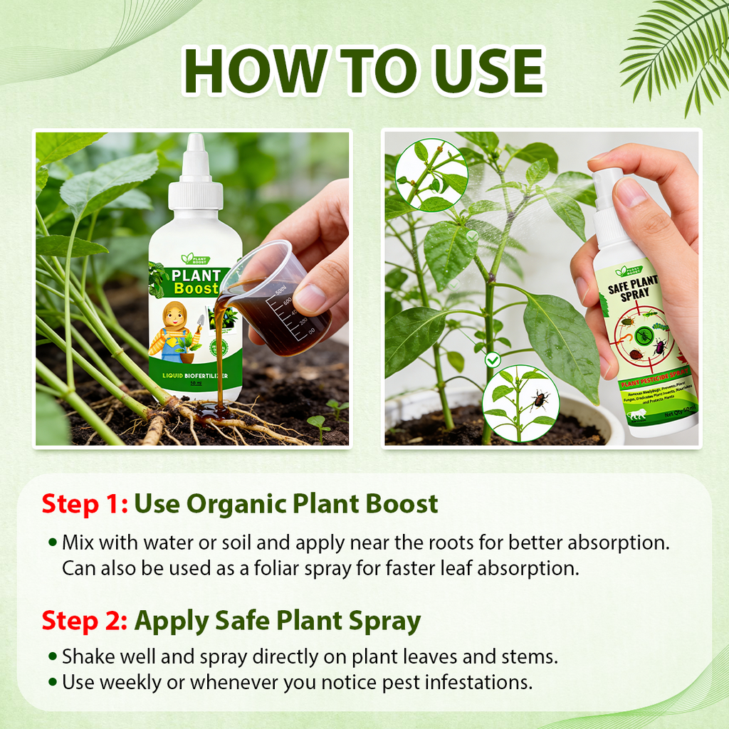 Natural Plant Care Combo - Plant Boost with Safe Plant Sprays
