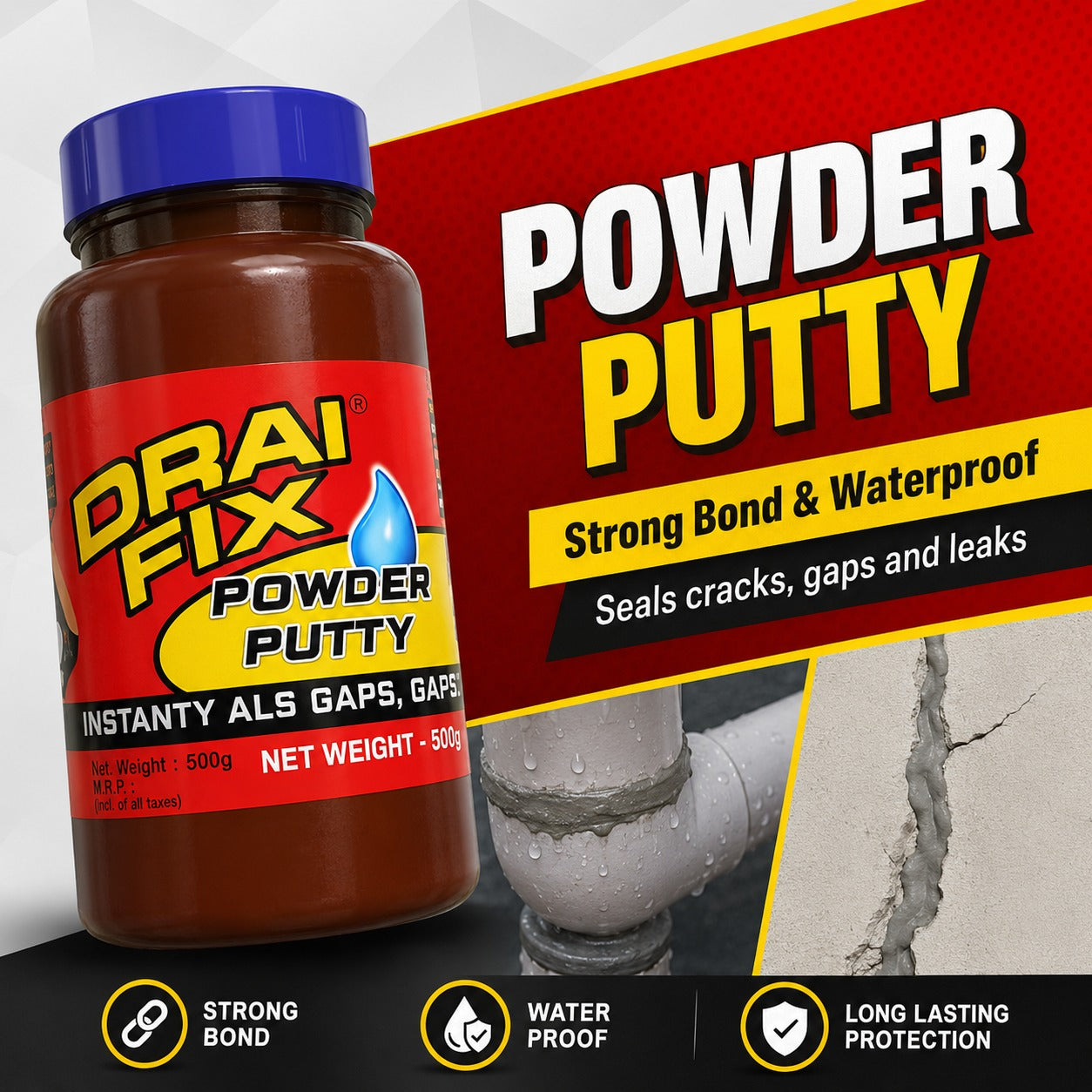 Drai Fix Powder Putty (Pack of 2)