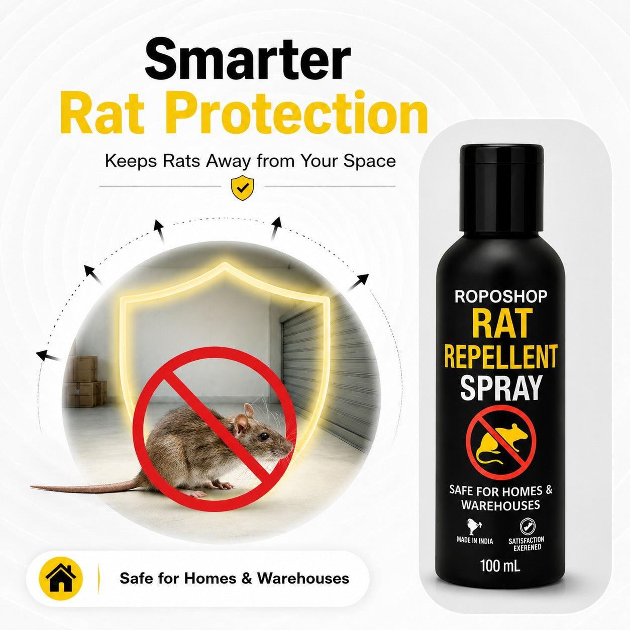 RopoShop Rat Repellent Spray – Natural Rodent Protection Spray (Pack of 3 x 100ml)