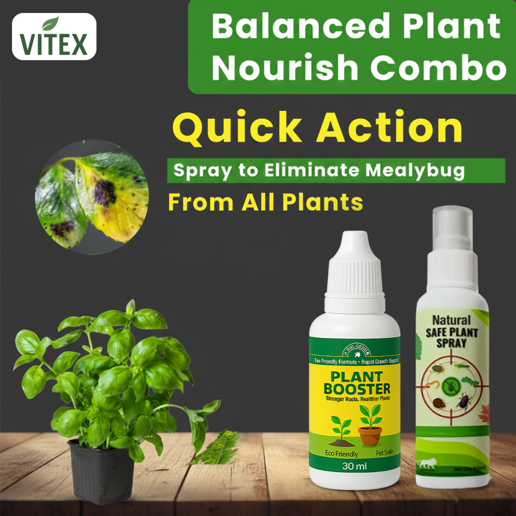 Natural Plant Care Combo - Plant Boost with Safe Plant Sprays - 3 Plant Boost with 2 Safe plant Spray Free